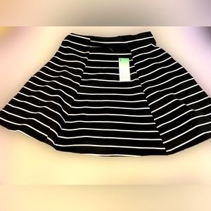 Black and white striped skirt.